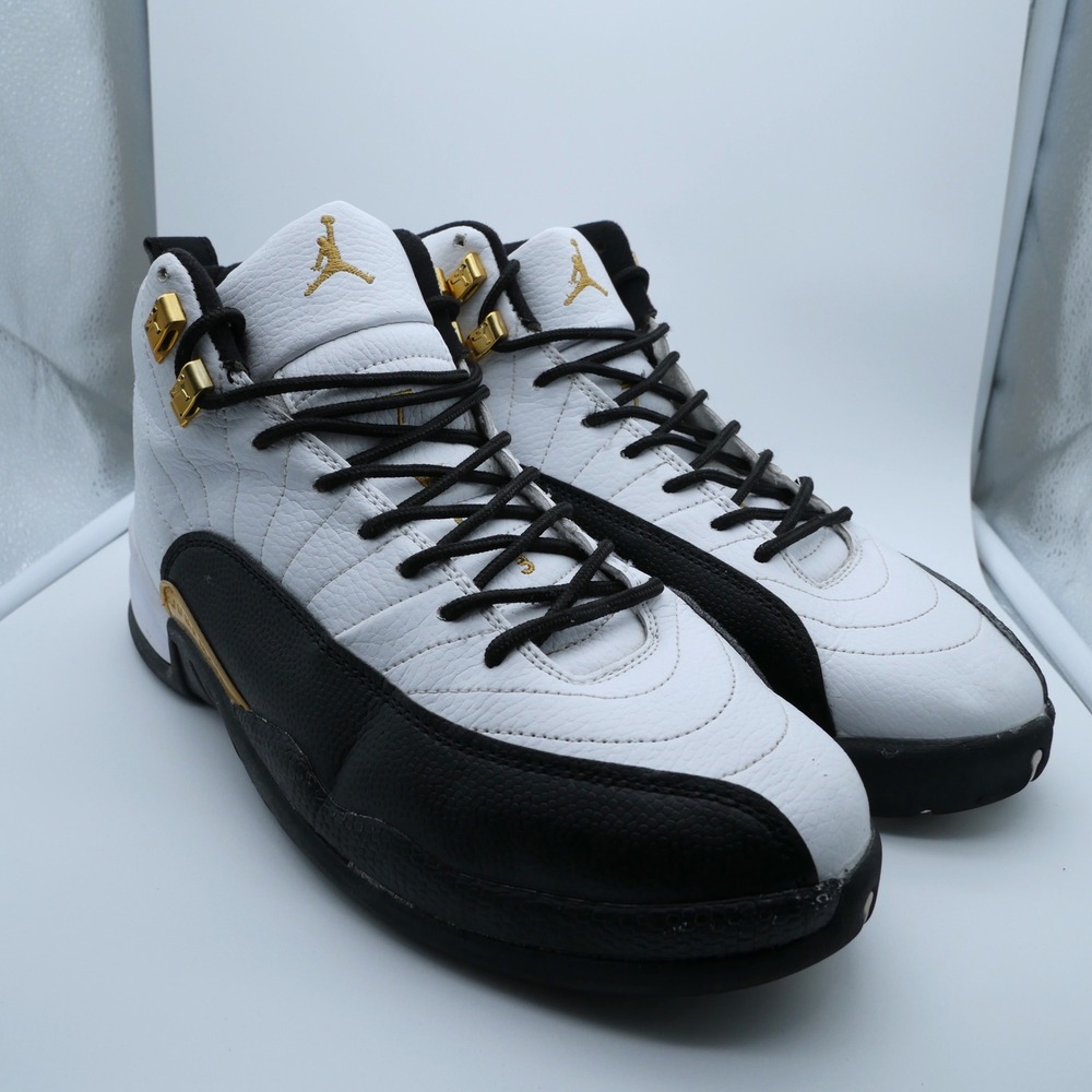 Air Jordan 12 Retro Royalty Taxi White Black Gold CN1084-200 Mens Size 9.5